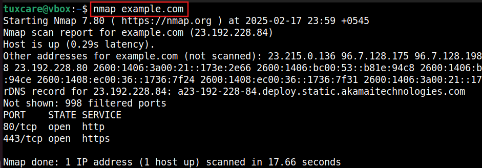 nmap scan host