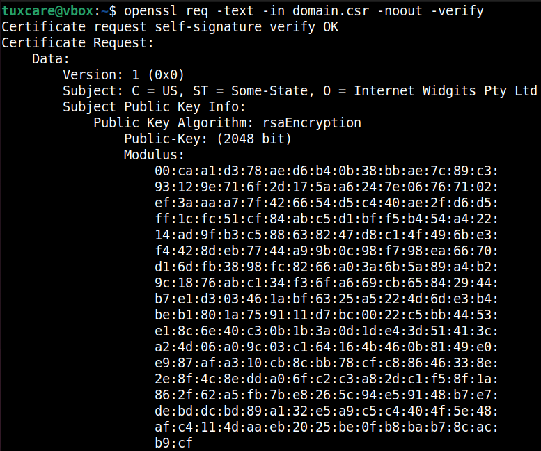 openssl command creating csrs
